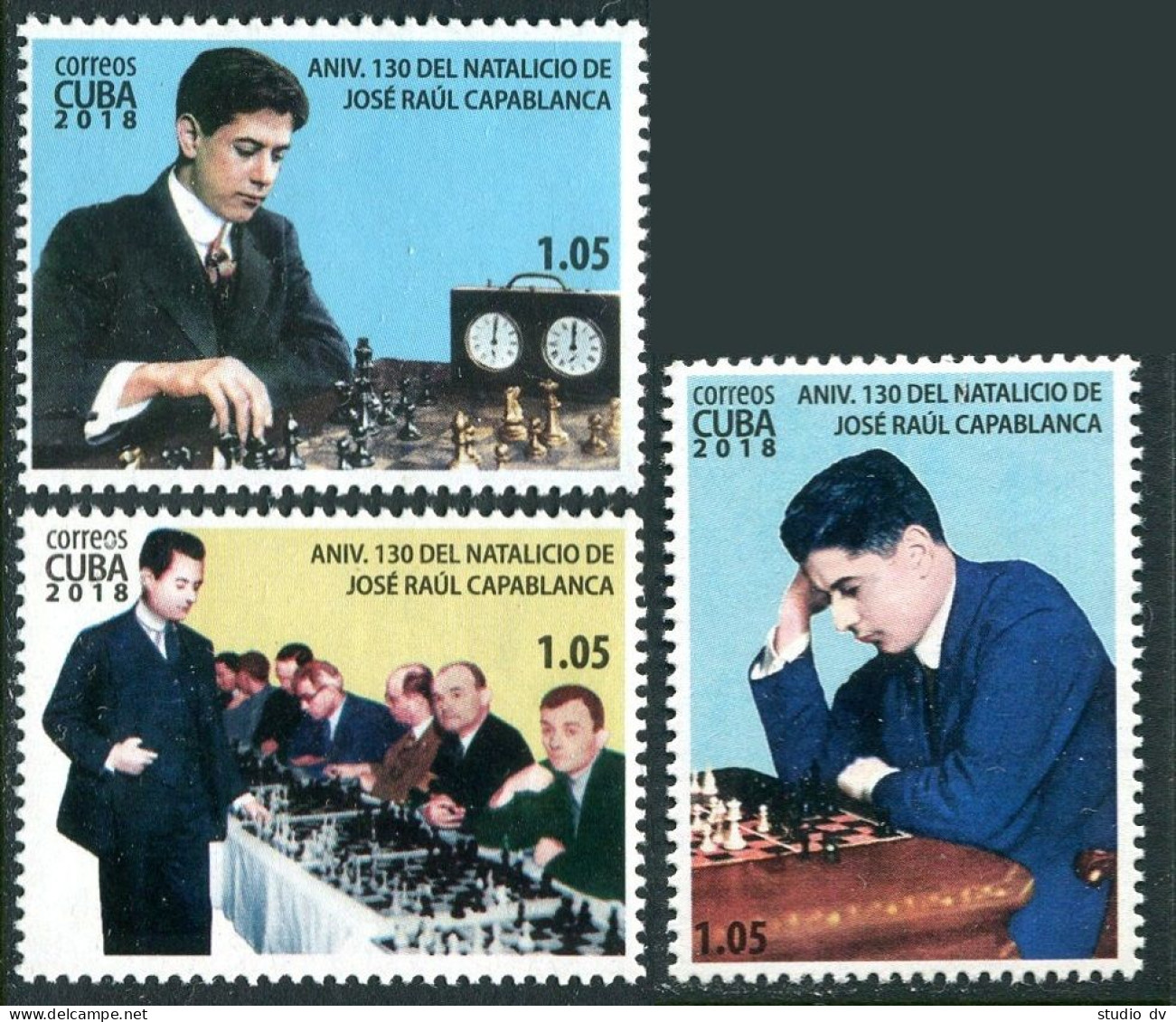 Cuba 6117-6119, MNH. Chess Champion Jose Raul Capablanca, 2018. - Ongebruikt
