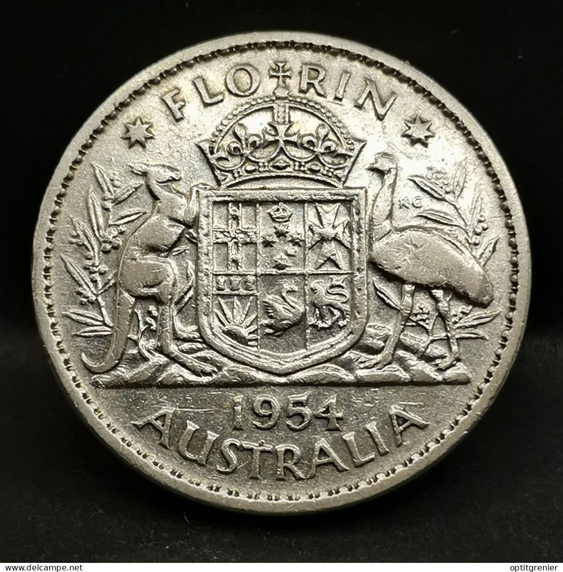 1 FLORIN  ARGENT 1954 ELIZABETH II AUSTRALIE / AUSTRALIA SILVER - Florin