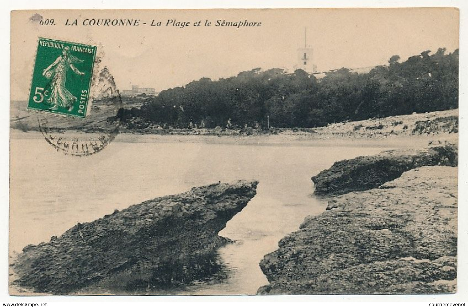 CPA - LA COURONNE (B Du R) - La Plage Et Le Sémaphore - Autres & Non Classés