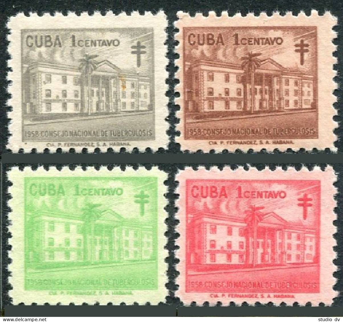 Cuba RA39-RA42,MNH.Michel Zw39-42. Tax 1958.National Council Of Tuberculosis. - Neufs