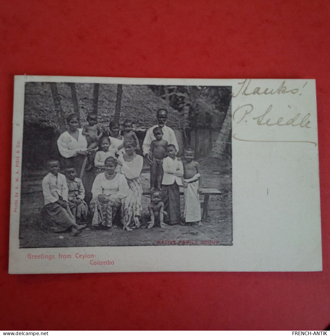 GREETINGS FROM CEYLON COLOMBO NATIVE FAMILY GROUP - Sri Lanka (Ceylon)