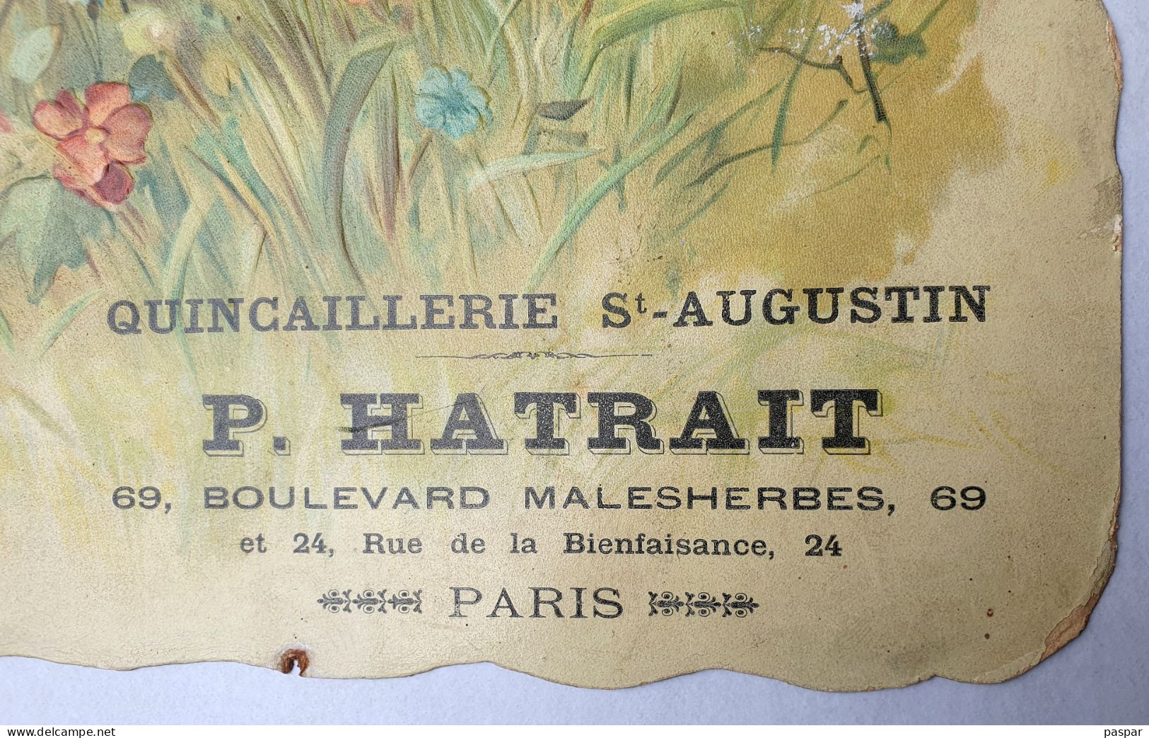 Très Grand Découpis à Suspendre Enfants Original Circa 1900 - Carton Gaufré 36x33cm - Quincaillerie St Augustin Hatrait - Kinder