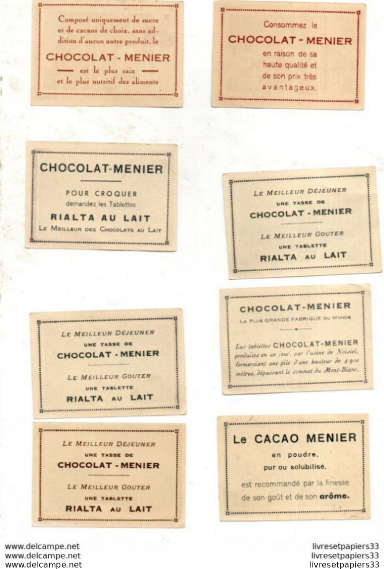 Lot De 8 Images Collection Du Chocolat Menier - Menier