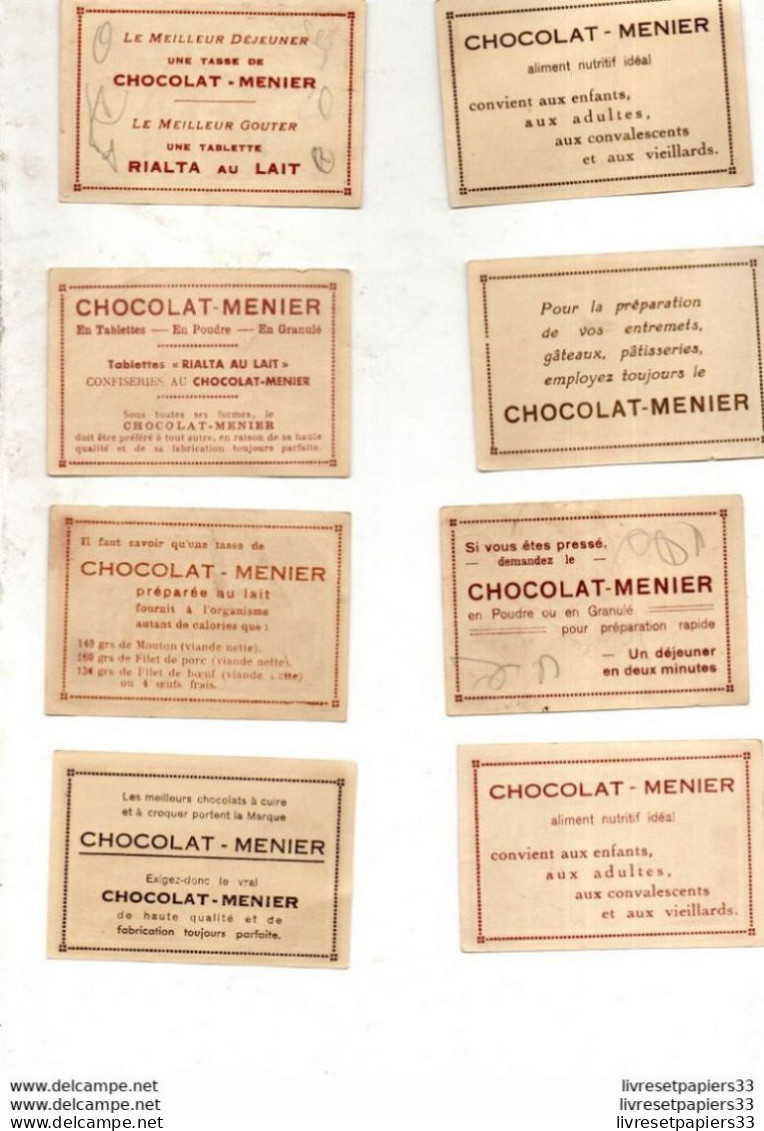 Lot De 8 Images Collection Du Chocolat Menier - Menier