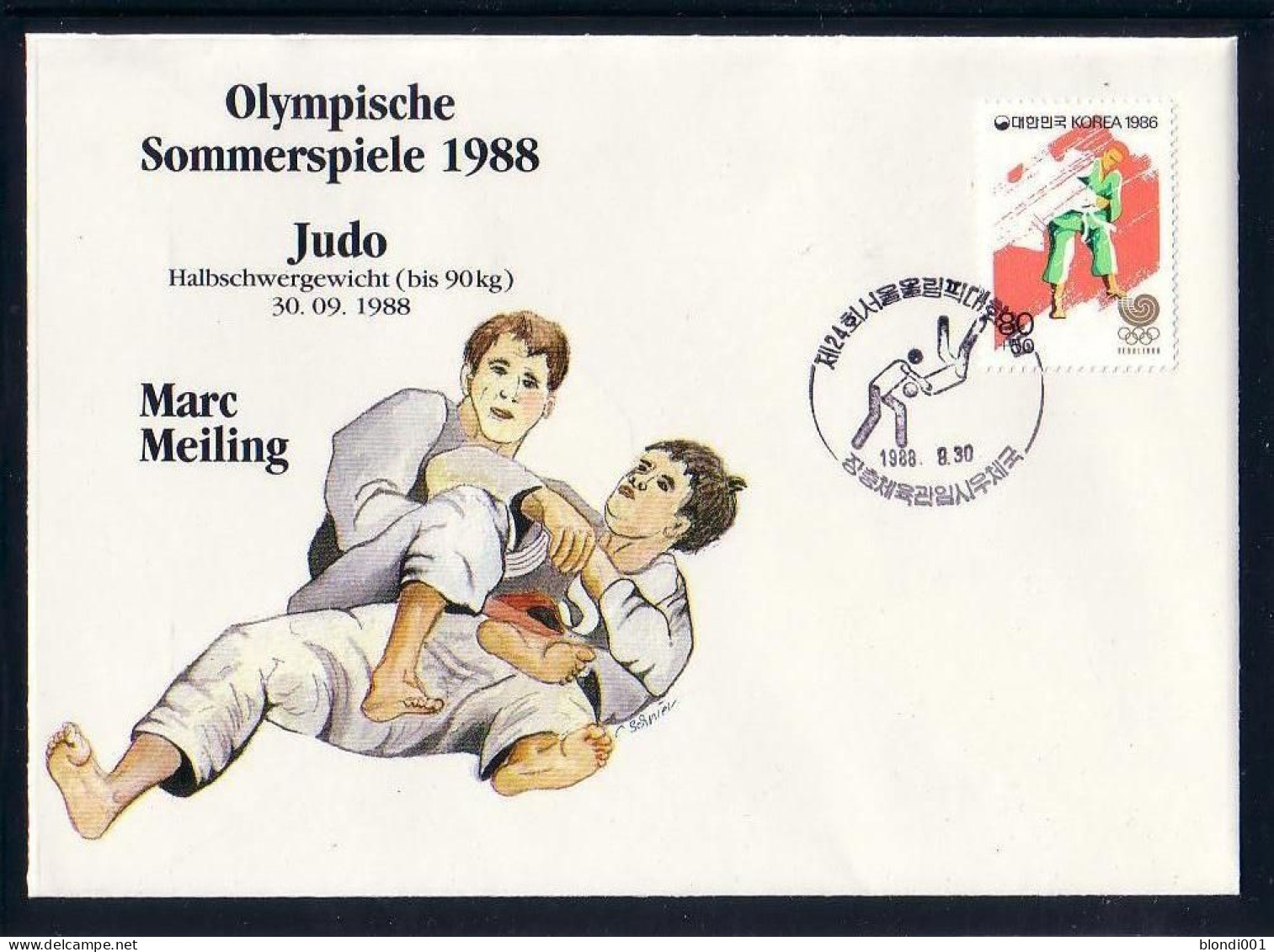 Olympics 1988 - Judo - Meiling - SOUTH KOREA - FDC Cover - Estate 1988: Seul