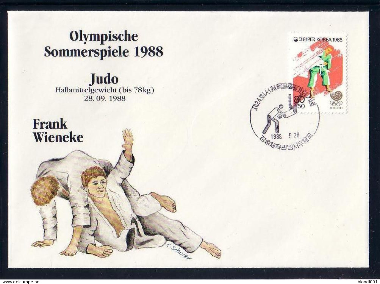 Olympics 1988 - Judo - Wienicke - SOUTH KOREA - FDC Cover - Estate 1988: Seul