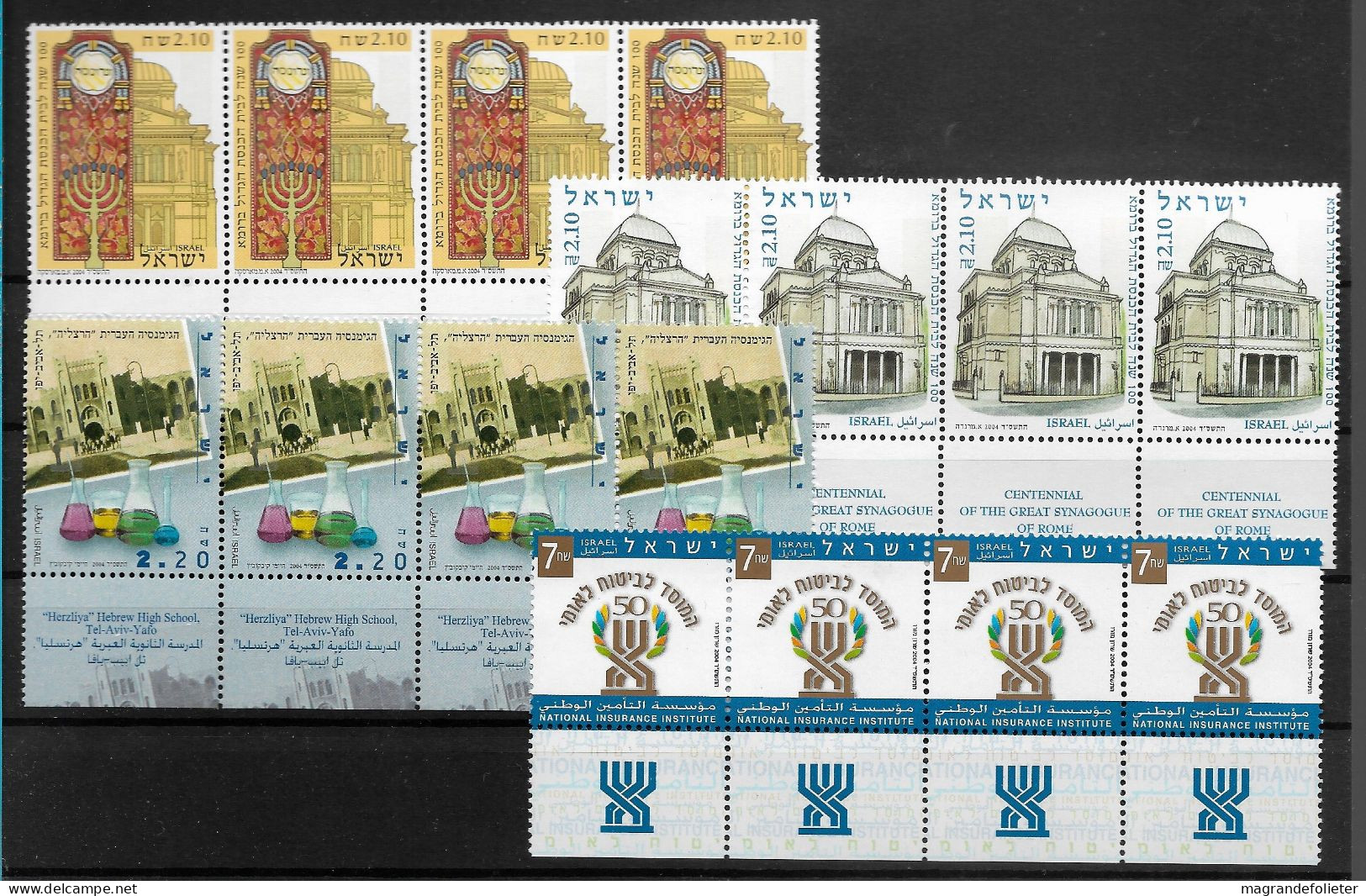 TIMBRE STAMP ZEGEL ISRAEL PETIT LOT 4 X 1710-11 1715-1723  XX - Nuovi (con Tab)