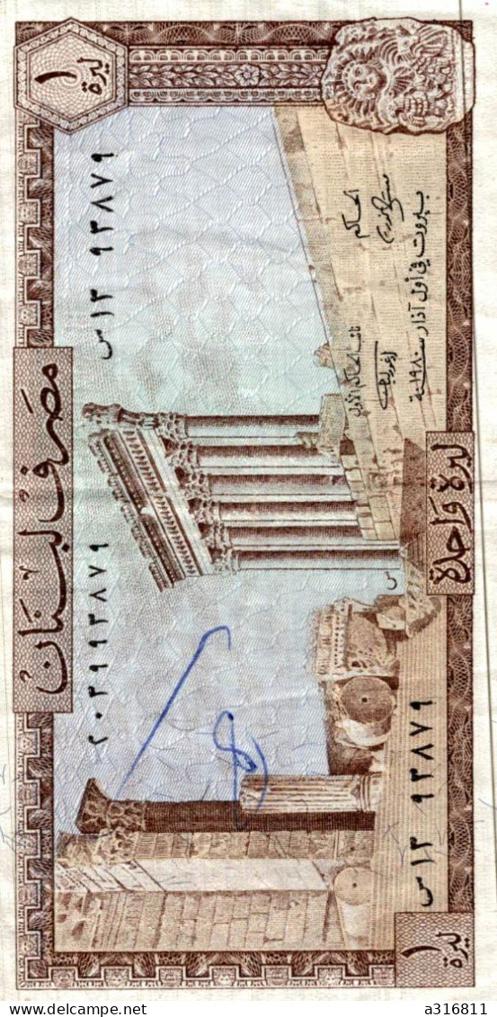 Billet Banque Du Liban Une Livre - Liban