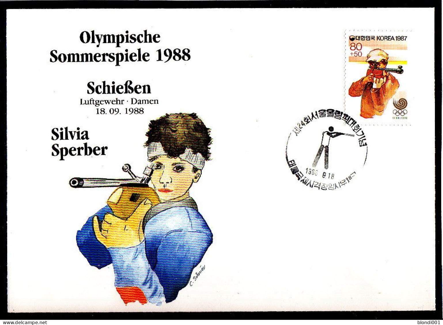 Olympics 1988 - Shooting - Sperber - SOUTH KOREA - FDC Cover - Estate 1988: Seul