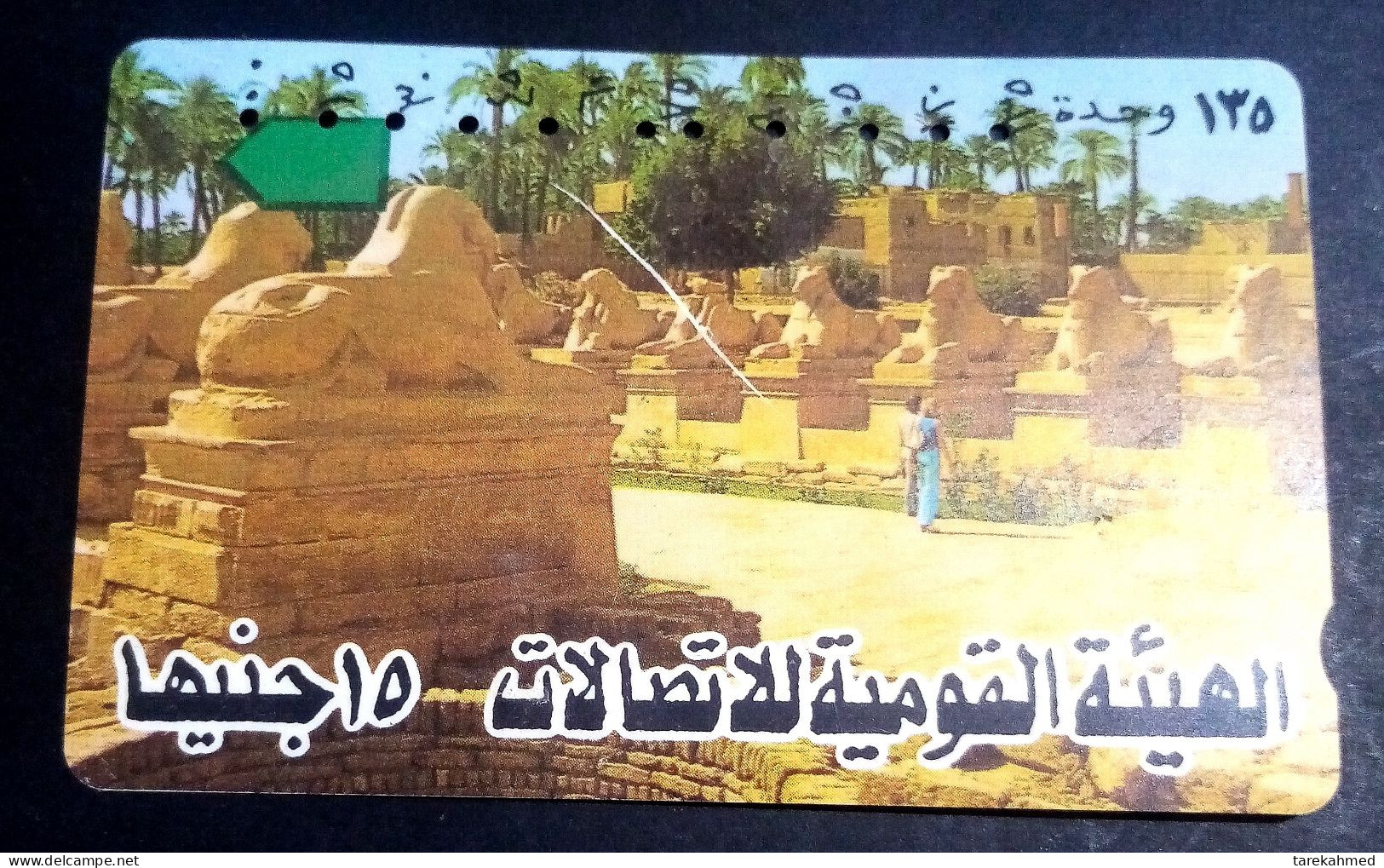 Egypt, Obsolete Prepaid Magnetic Phone Card Of National Telecommunications Regulatory Authority , Sphinx Avenue, Luxor - Egitto