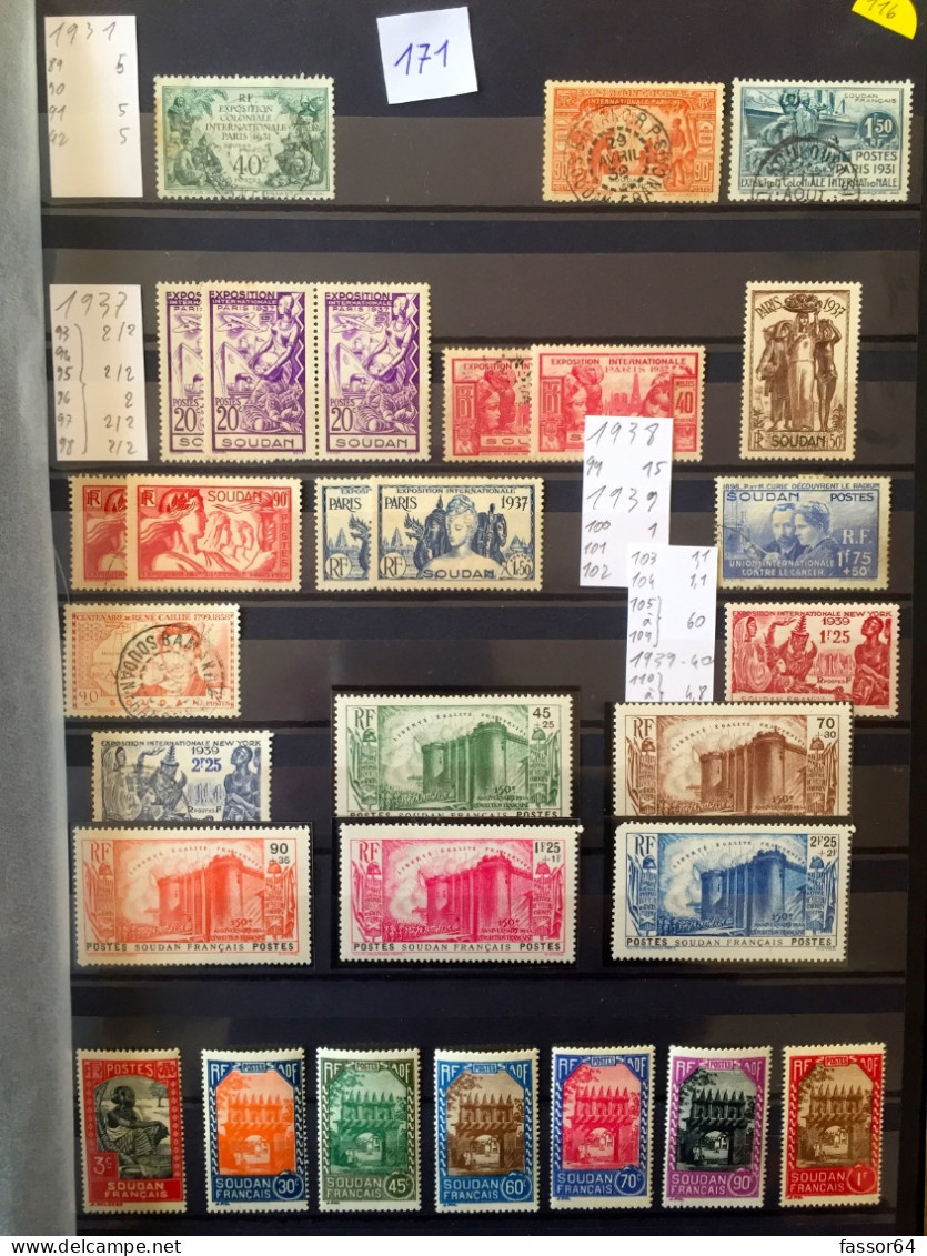 Soudan Français Neuf Et Oblitérés Lot 171 1894/1940 Côte + 480 Euros - Other & Unclassified