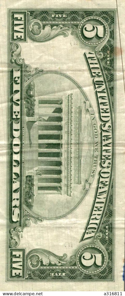 Billet, États-Unis, Five Dollars, 1988A, San Francisco - Biljetten Van De  Federal Reserve (1928-...)