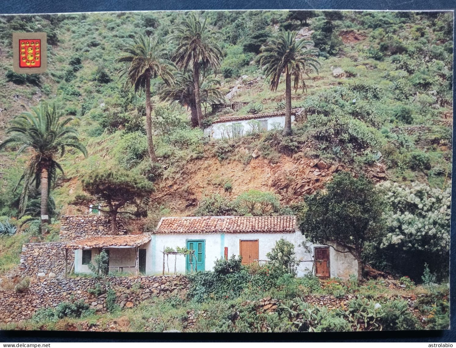 La Gomera, Vallehermoso, Casa Típica (Canarias) CP Sín Circular. Escudo De Oro - Gomera