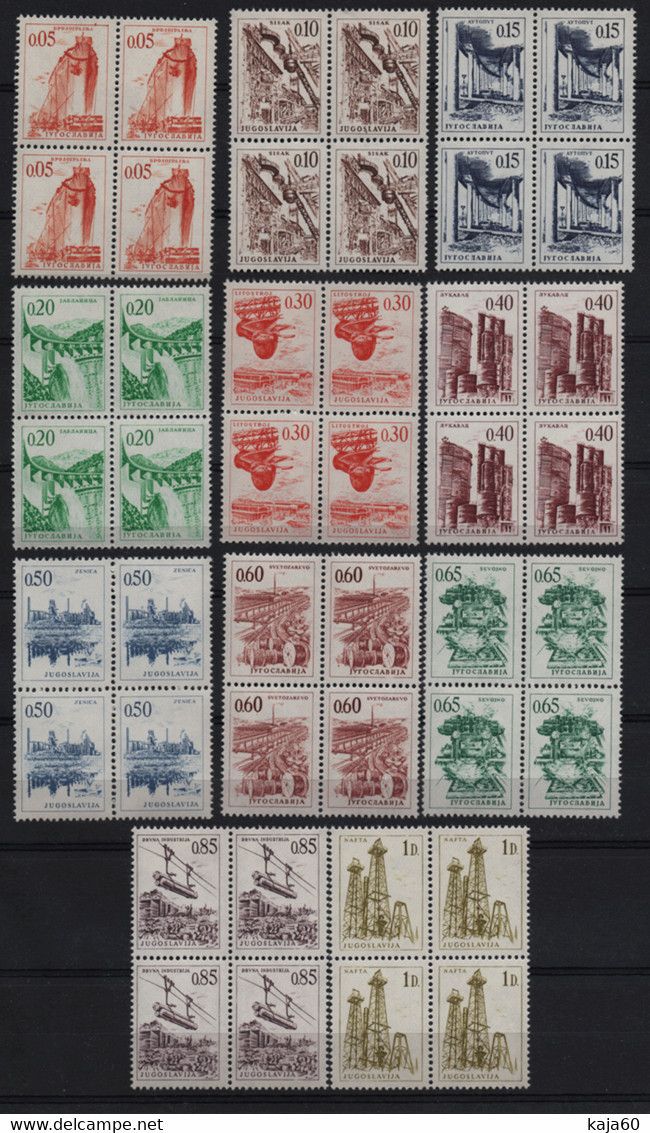 2392 Yugoslavia 1966 Industry, Definitive,11 Value, Block Of 4 MNH - Nuovi