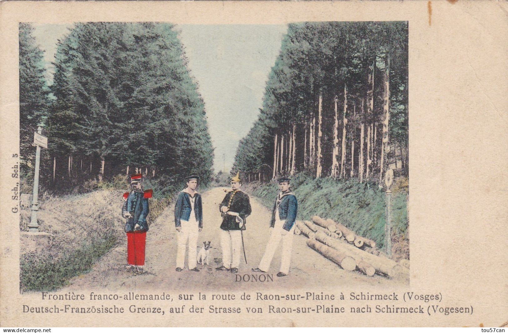 RAON  SUR  PLAINE  -  VOSGES  -   (88)  -  CPA  ANIMEE  DE  1906   -   FRONTIERE SUR LA ROUTE DE SCHIRMECK. - Customs