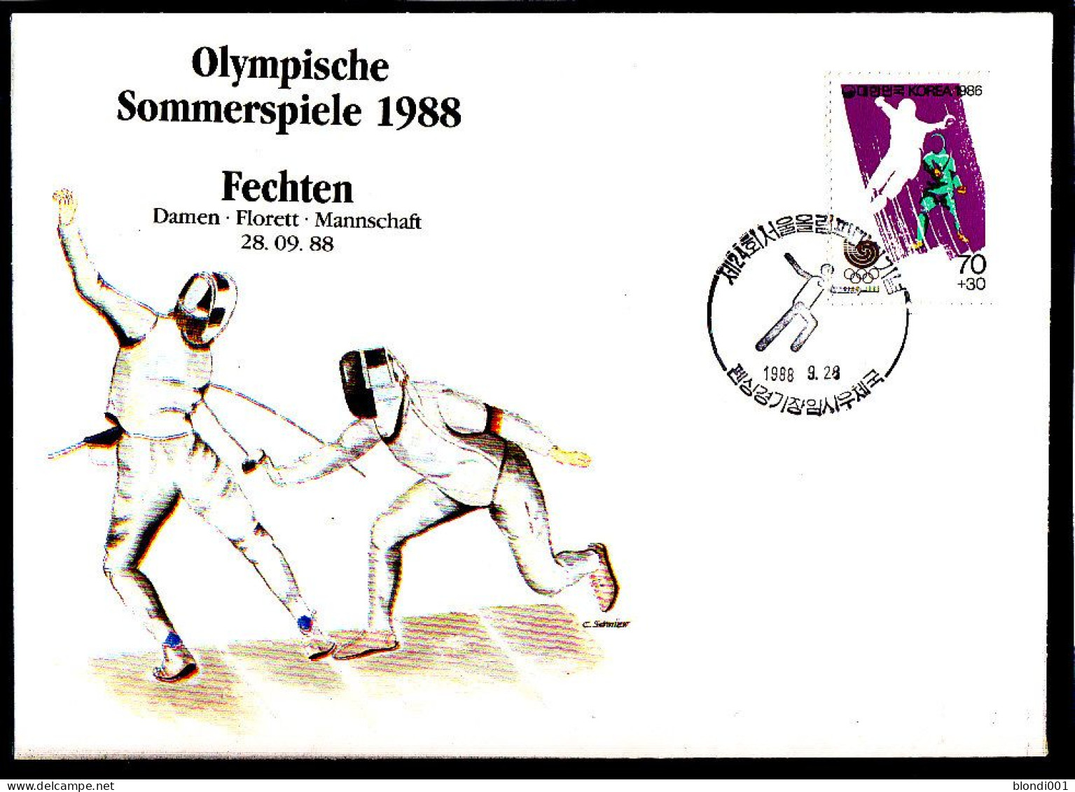 Olympics 1988 - Fencing - Team - SOUTH KOREA - FDC Cover - Estate 1988: Seul