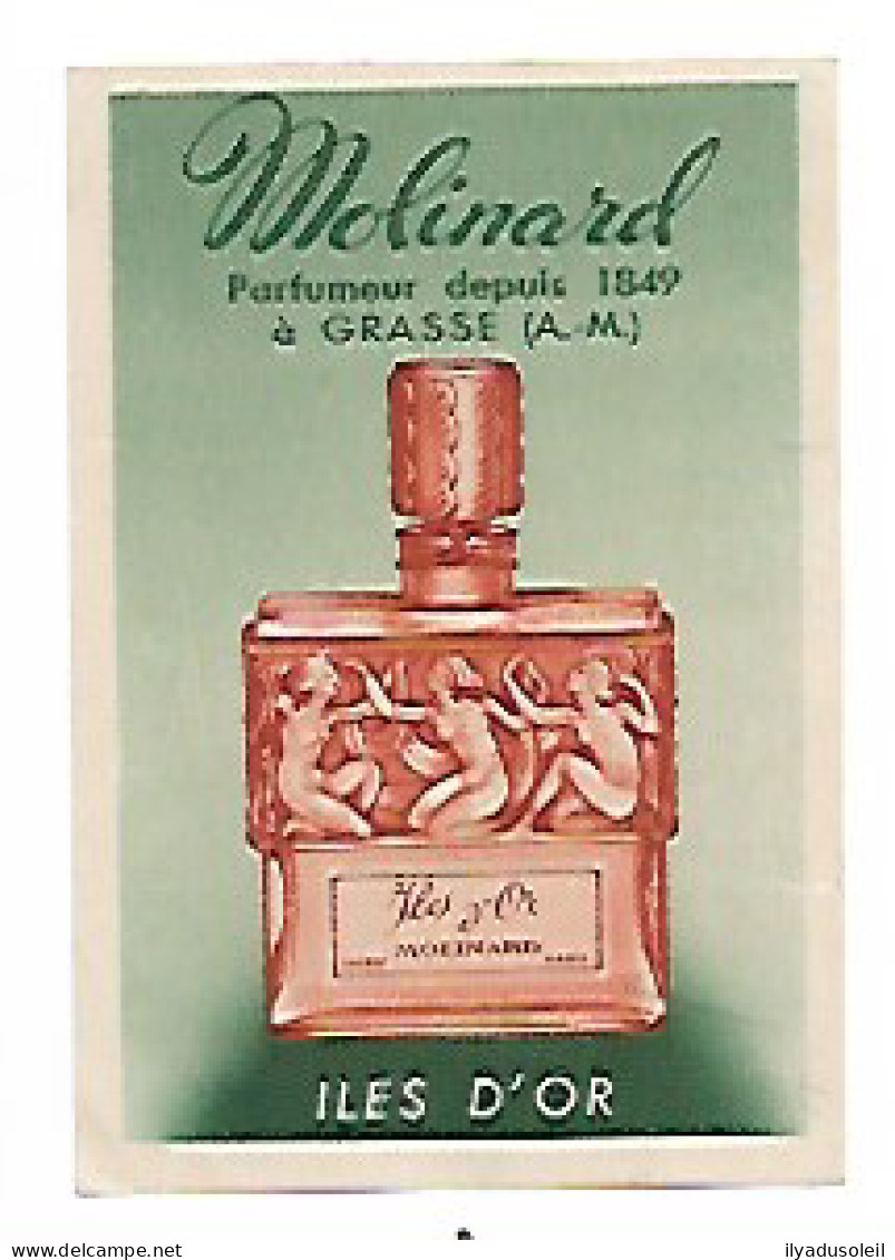Carte Parfume Molinard Iles D Or - Antiquariat (bis 1960)