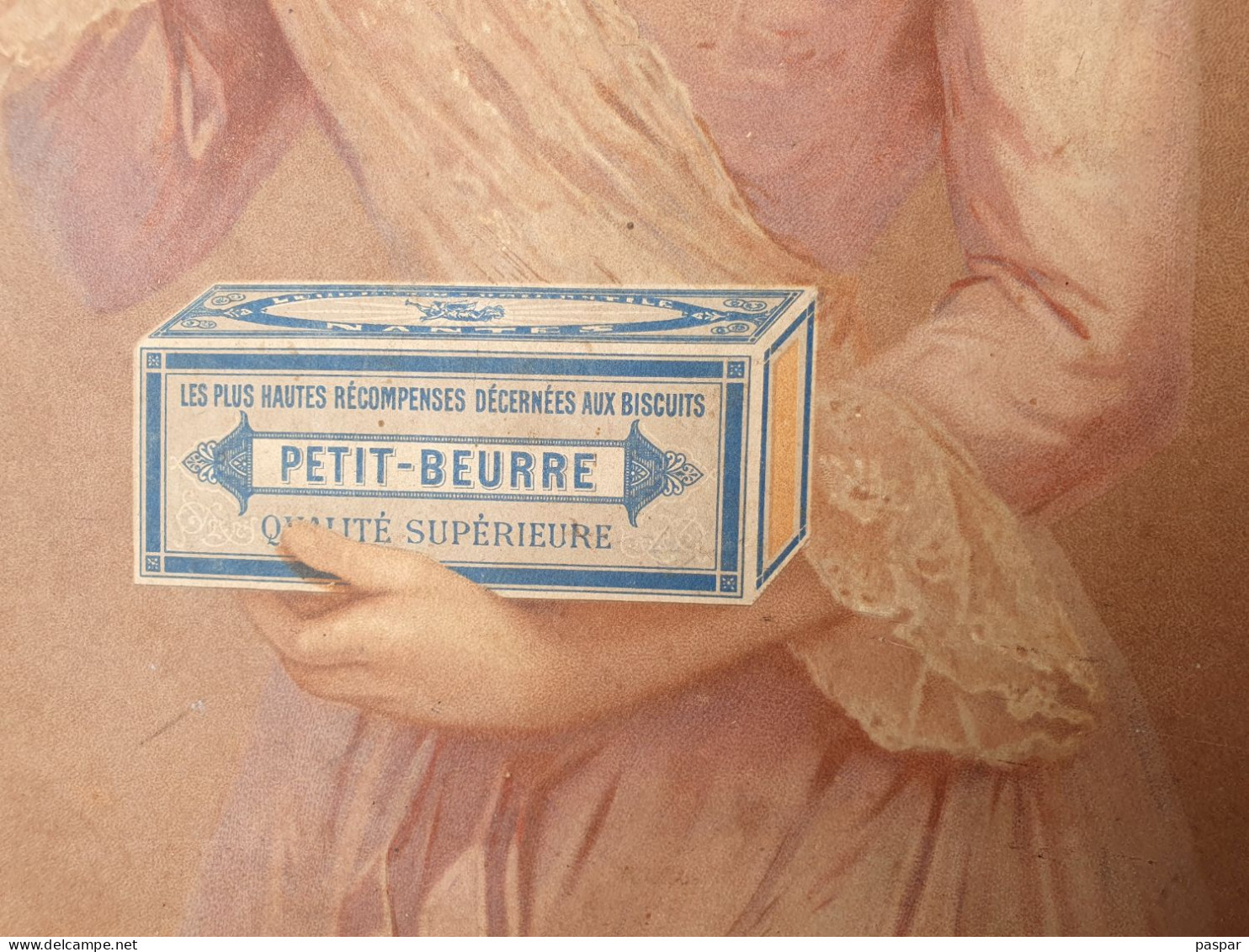 Ancienne Affiche Publicitaire LU Originale Circa 1900 - 40x29cm - Collée Sur Un Support Très épais (damier) - Affiches