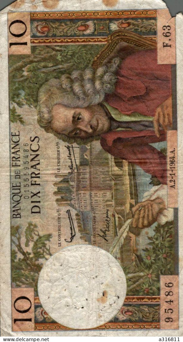 Billet Dix  Francs 1964 - Ohne Zuordnung