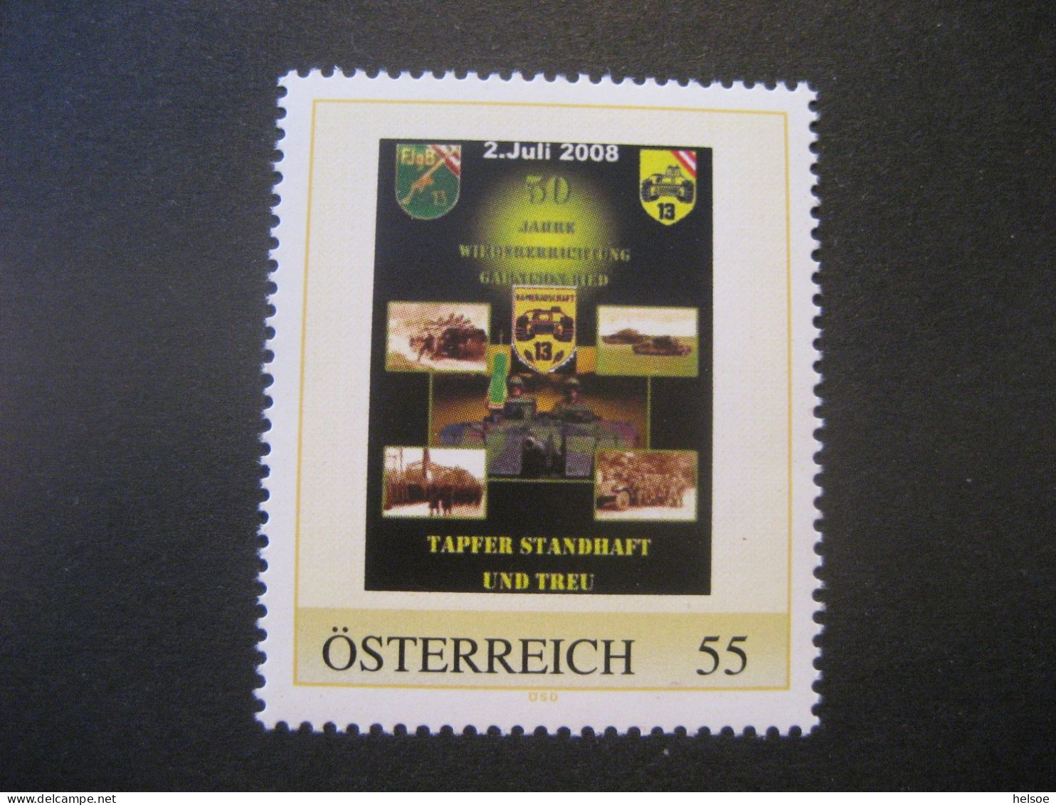 Österreich- PM 8020708, 50 Jahre Wiedererrichtung Garnison Ried Im Innkreis ** Ungebraucht - Timbres Personnalisés