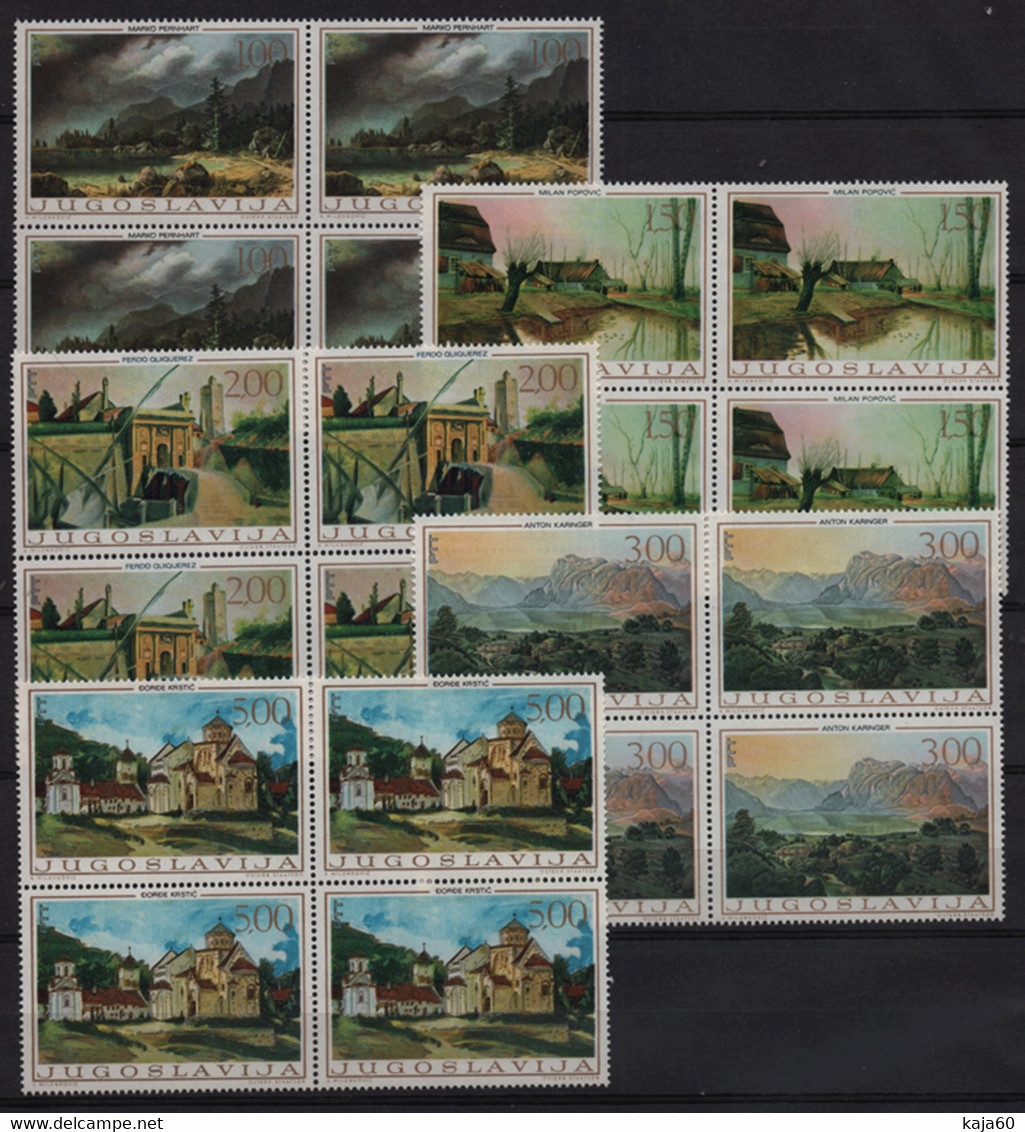 2430 YUGOSLAVIA 1968 YUGOSLAV PAINTINGS Block Of 4 MNH - Neufs