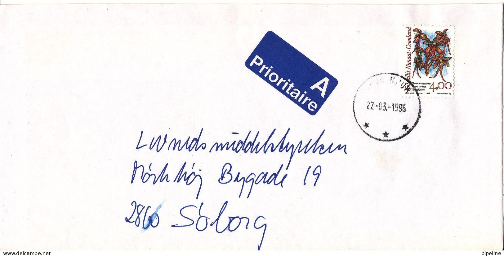 Greenland Cover Sent To Denmark Nuuk 27-3-1995 - Other & Unclassified