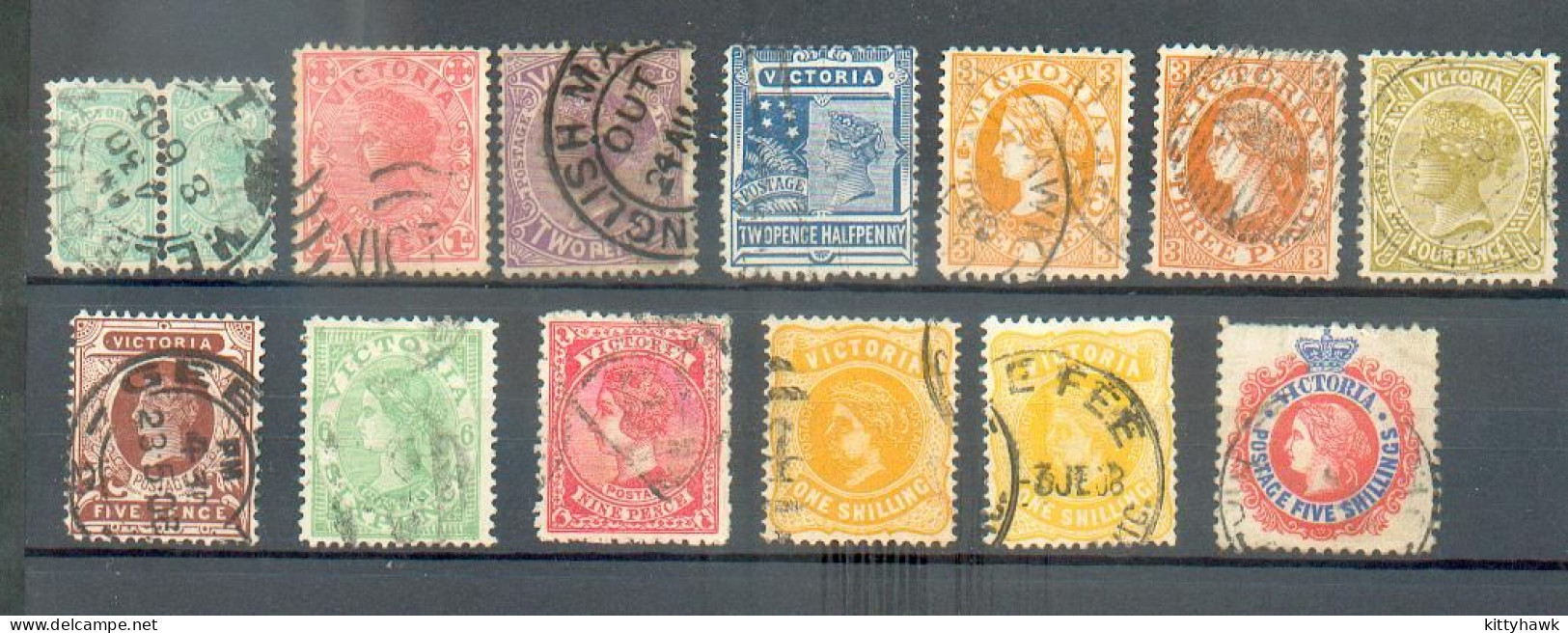 B 227 - VICTORIA  - YT 142 à 146 - 146a - 147 à 151 - 151a - 152 ° Obli - Le YT 152 A Les Dents Rognées Haut Gauche - Used Stamps