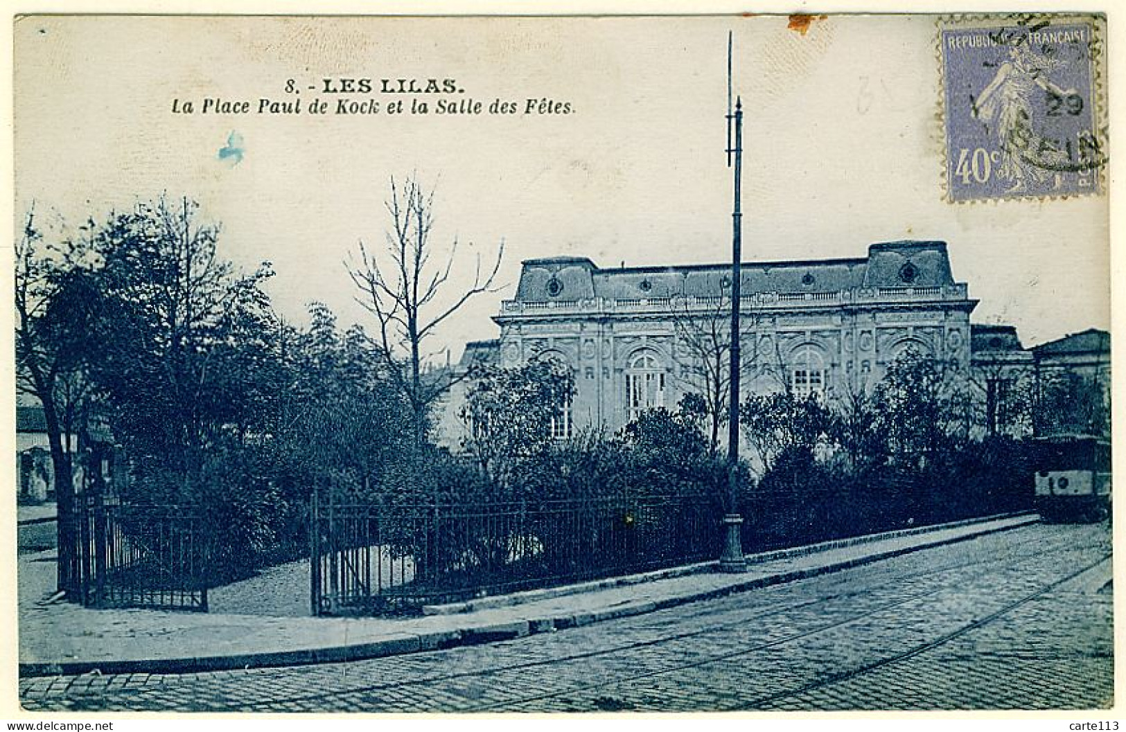 93 - B12947CPA - LES LILAS - Place Paul De Kock Et Salle Des Fetes - Parafoudre - Bon état - SEINE-SAINT-DENIS - Les Lilas