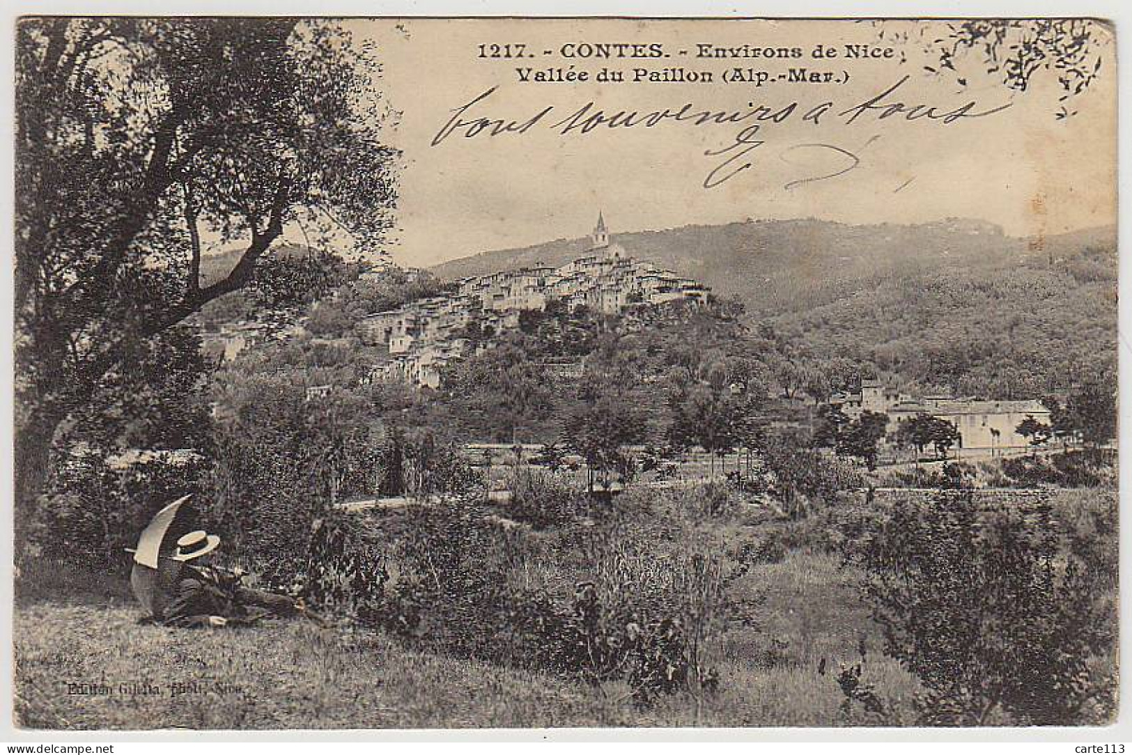 6 - B11349CPA - CONTES PRES NICE - Vallée Du Paillon - Carte Pionnière - Bon état - ALPES-MARITIMES - Contes