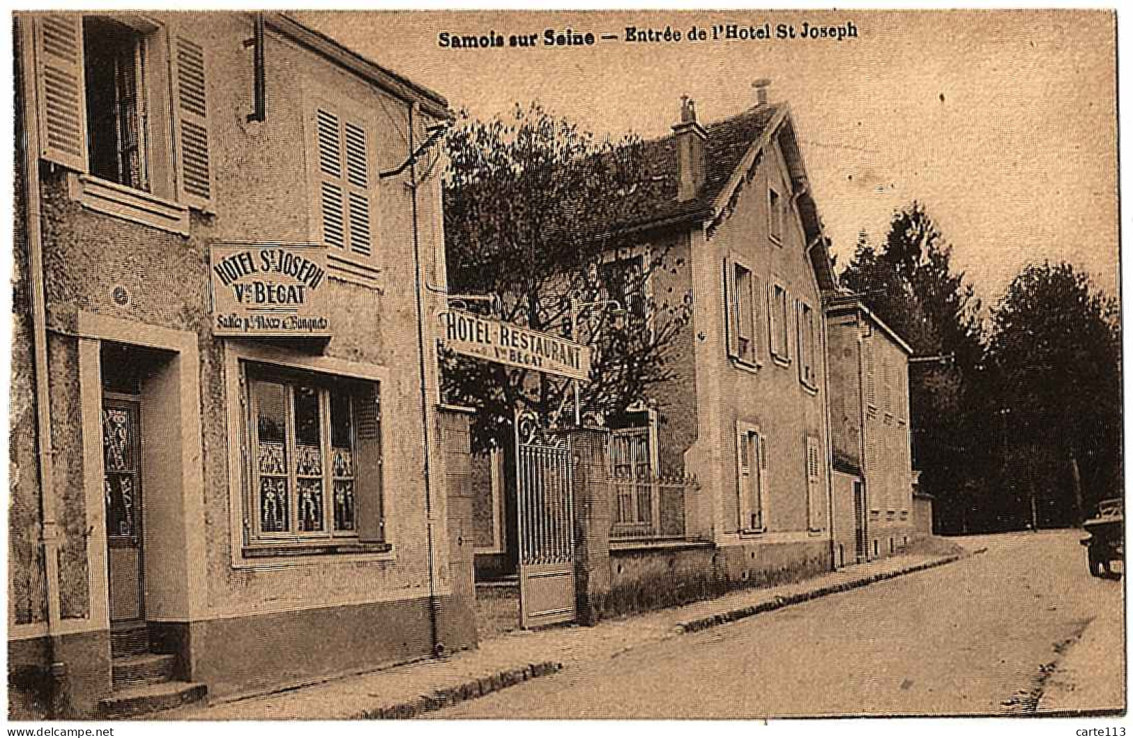 77 - B21382CPA - SAMOIS SUR SEINE - Entree Hotel St Joseph - Vv Begat - Parfait état - SEINE-ET-MARNE - Samois