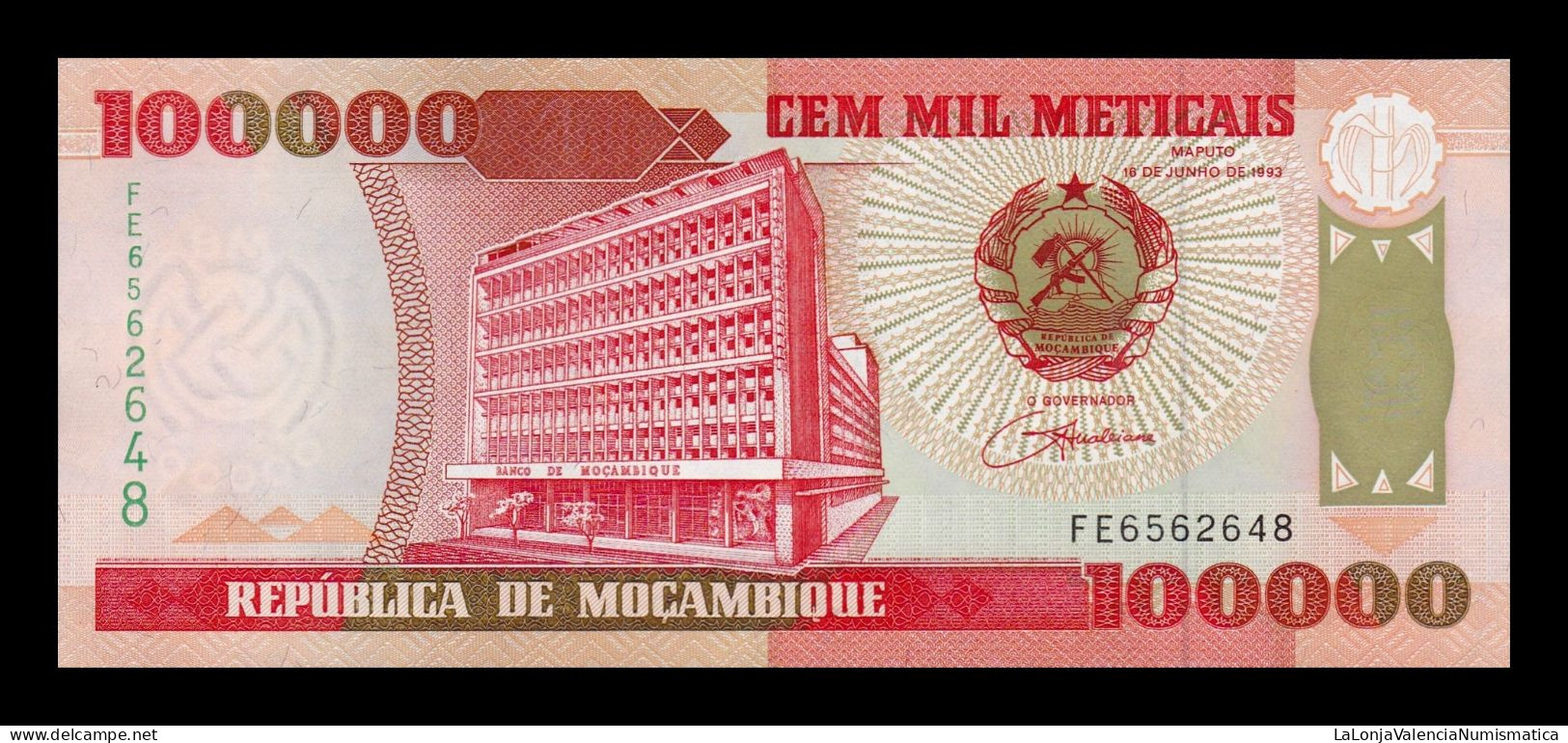 Mozambique 100000 Meticais 1993 Pick 139 Sc Unc - Mozambique