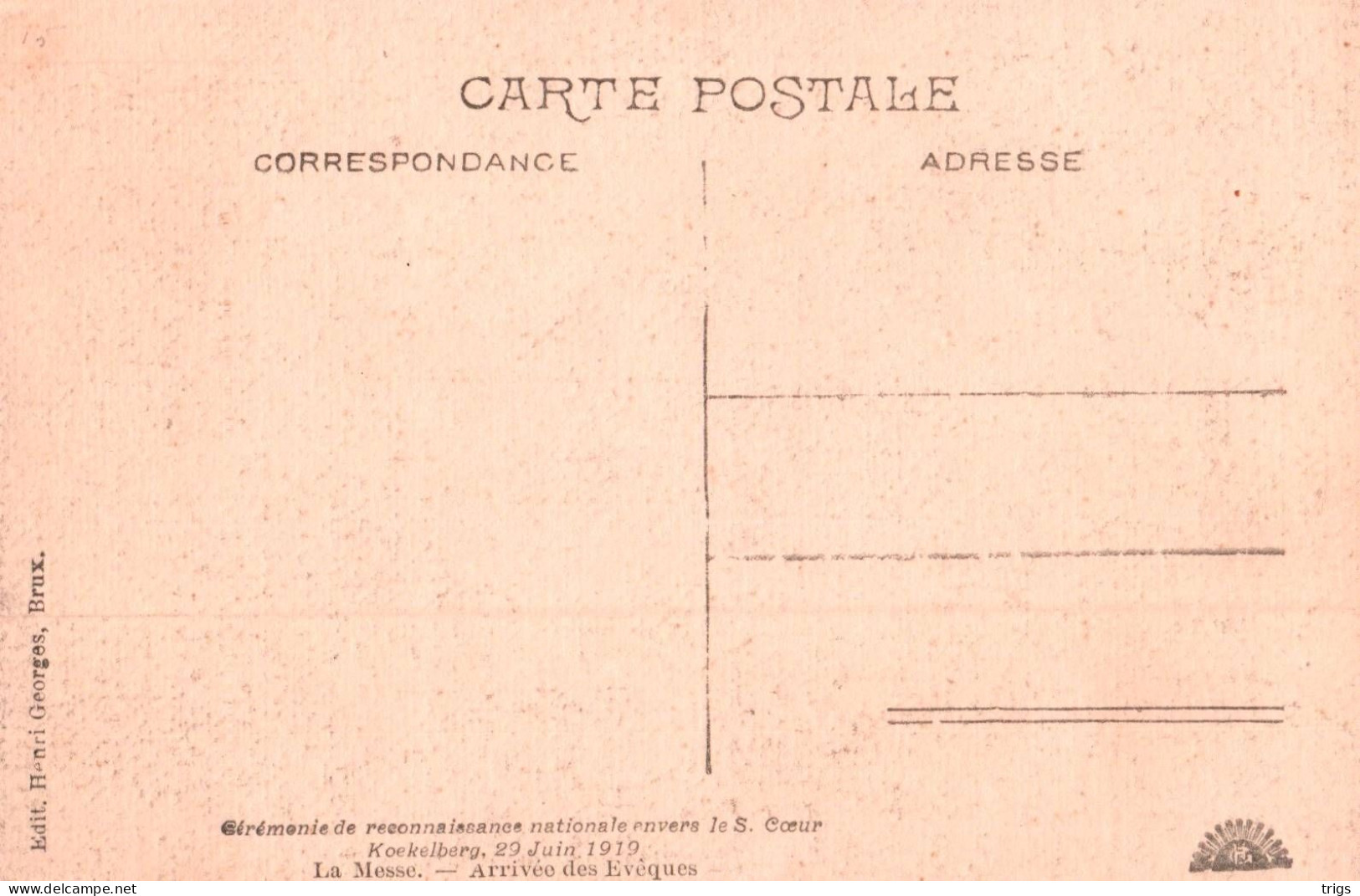 Koekelberg (29 Juin 1919, Cérémonie De Reconnaissance Nationale Envers Le S. Coeur) - La Messe, Arrivée Des Évêques - Koekelberg