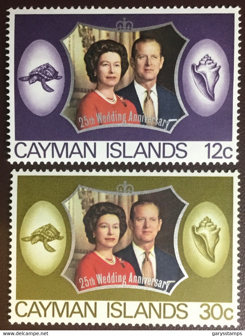 Cayman Islands 1972 Silver Wedding Turtles Shells MNH - Iles Caïmans