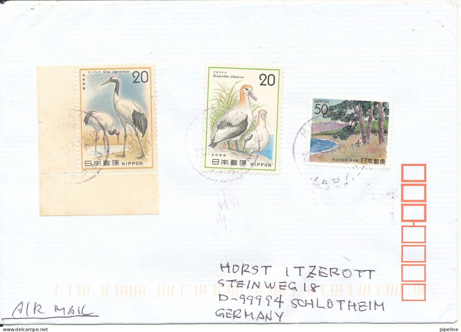 Japan Cover Sent Air Mail To Germany 22-12-2017 Topic Stamps - Brieven En Documenten