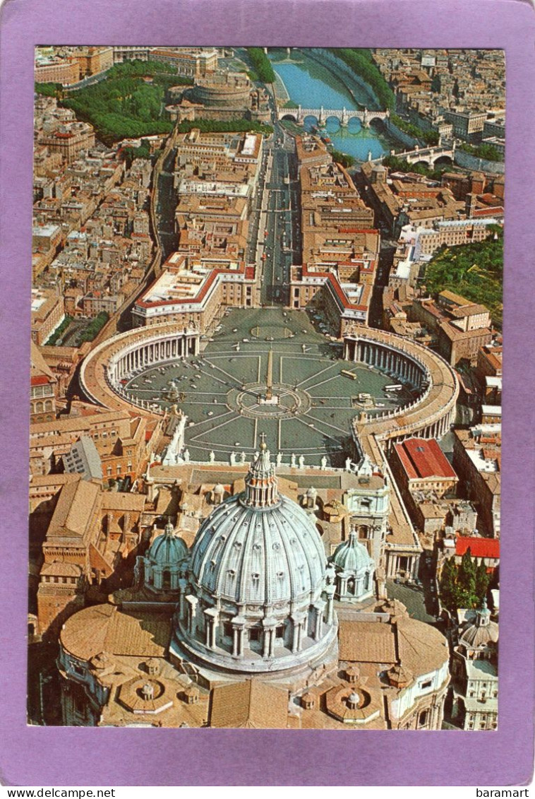 CITTA DEL VATICANO  S.Pietro Dall' Aereo Nello Sfondo Castel S. Angelo  St. Pierre Vue D'avion Au Fond Château S. Angelo - Vatikanstadt