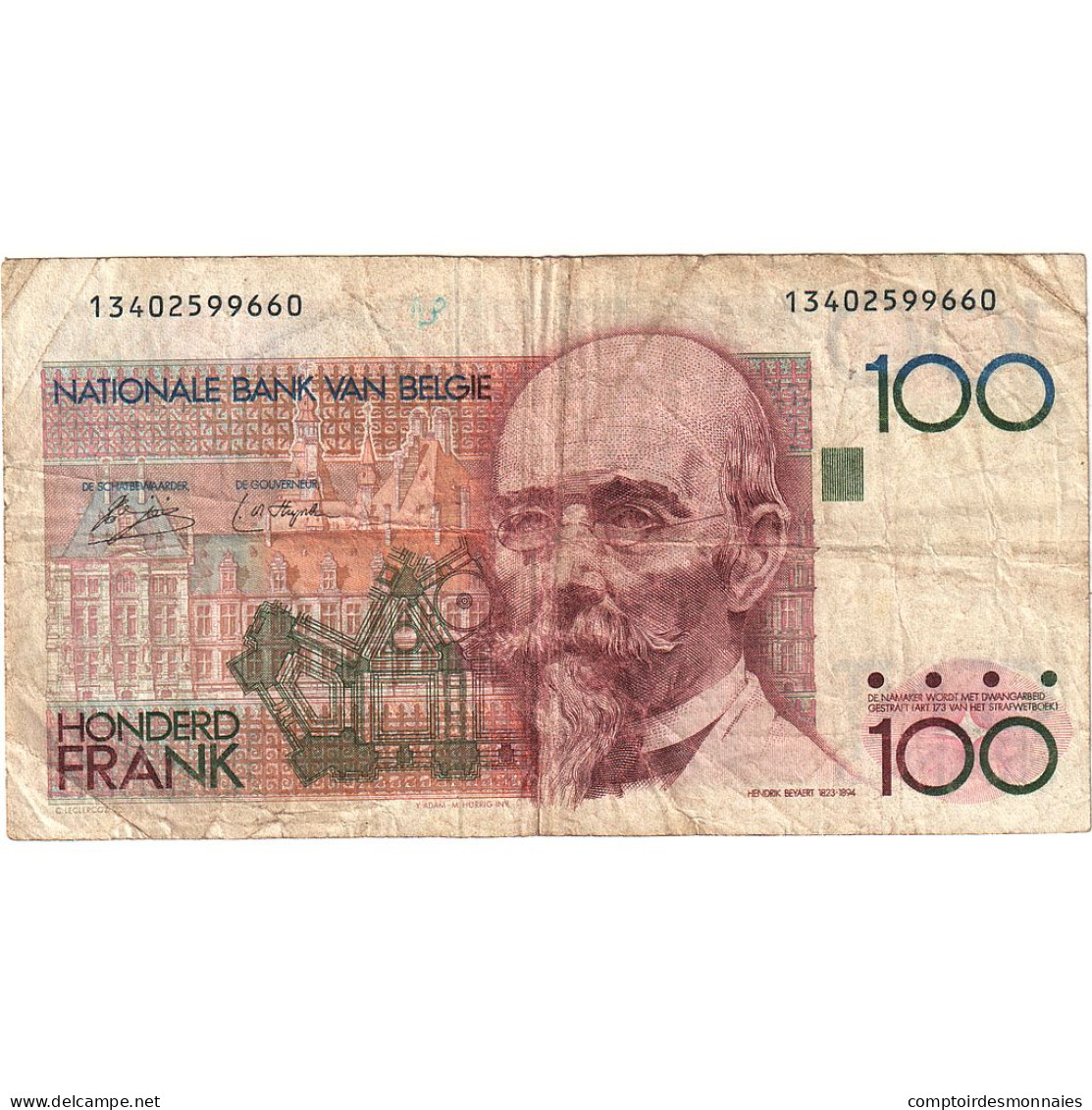 Billet, Belgique, 100 Francs, 1981-1982, Undated (1982-1994), KM:142a, B+ - 100 Frank