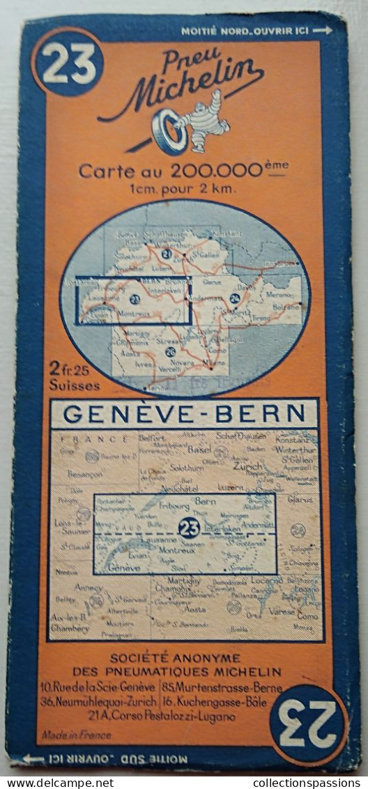 - ANCIENNE CARTE MICHELIN - SUISSE - Genève. Bern - - Cartes Routières