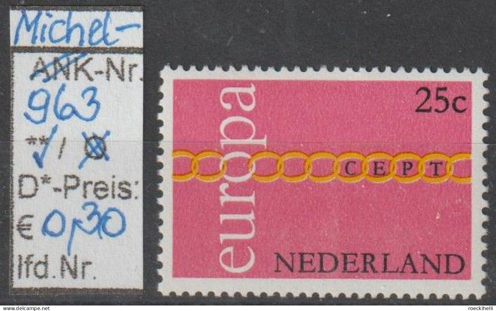 1971 - NIEDERLANDE - SM "Europa - Kette" 25 C Mehrf. - **  Postfrisch - S. Scan (963 Nl) - Ongebruikt