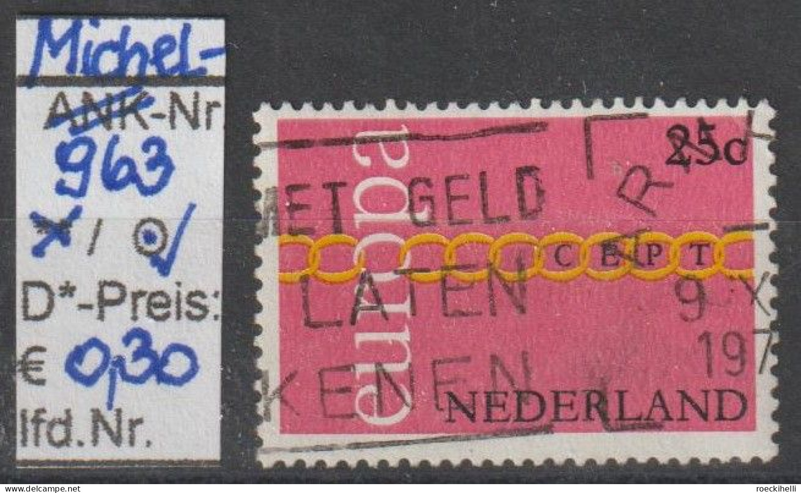 1971 - NIEDERLANDE - SM "Europa - Kette" 25 C Mehrf. - O  Gestempelt - S. Scan (963o Nl) - Usados