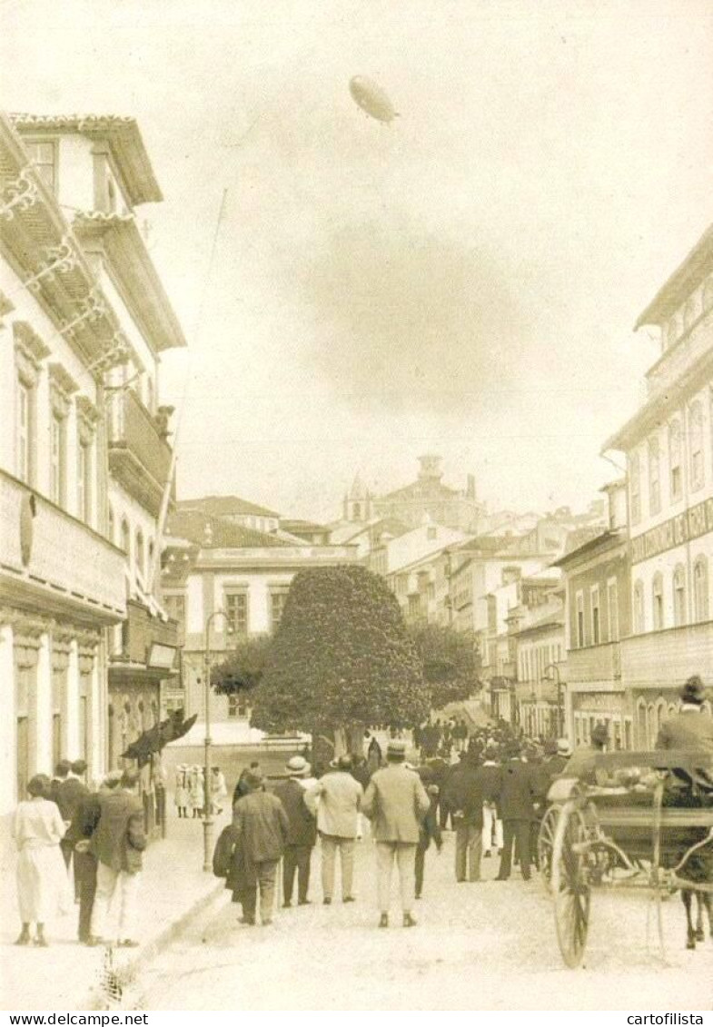 ILHA TERCEIRA , Açores - Zepellin Sobrevoando Angra Do Heroísmo  (2 Scans) - Açores