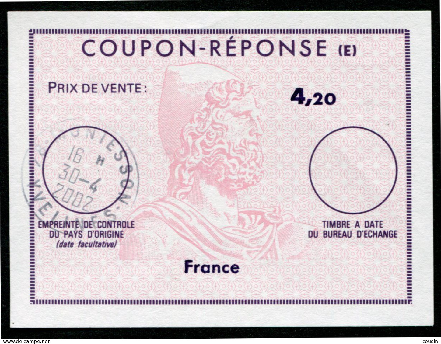 FRANCE  Reply Coupon / Coupon Réponse Régime Français - Antwoordbons