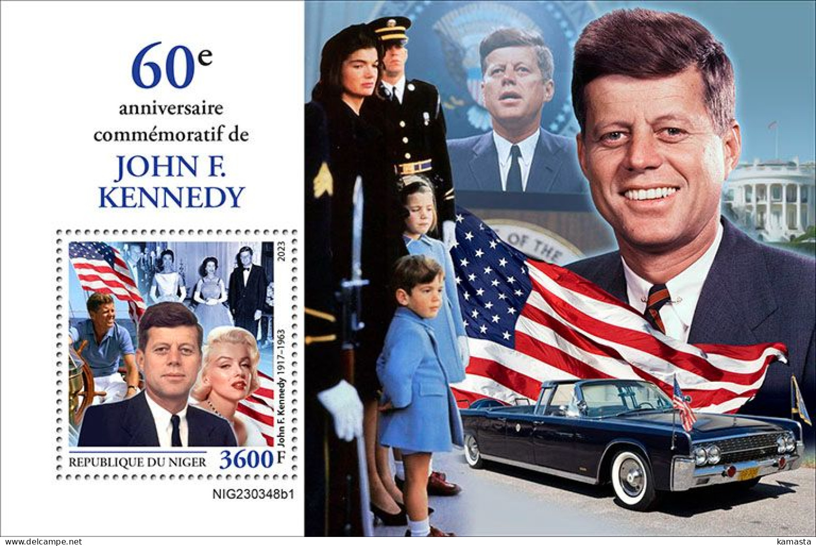 Niger 2023 60th Memorial Anniversary Of John F. Kennedy. (348b1) OFFICIAL ISSUE - Kennedy (John F.)