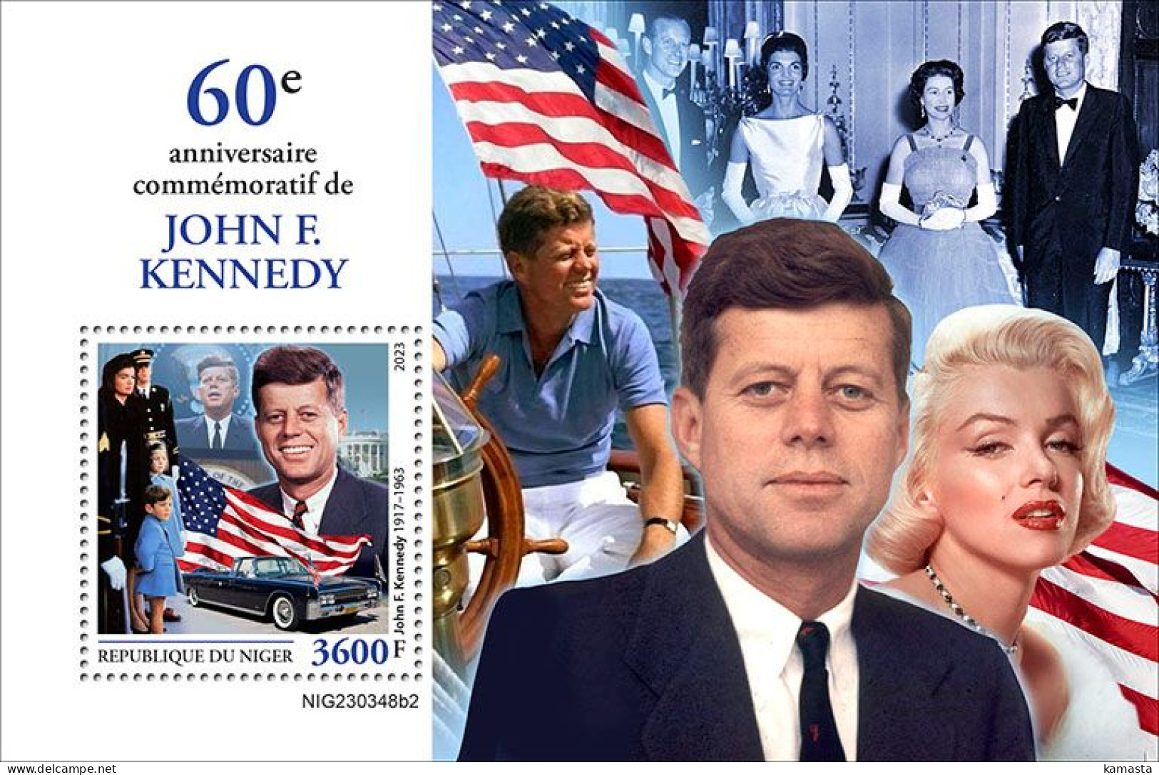 Niger 2023 60th Memorial Anniversary Of John F. Kennedy. (348b2) OFFICIAL ISSUE - Kennedy (John F.)
