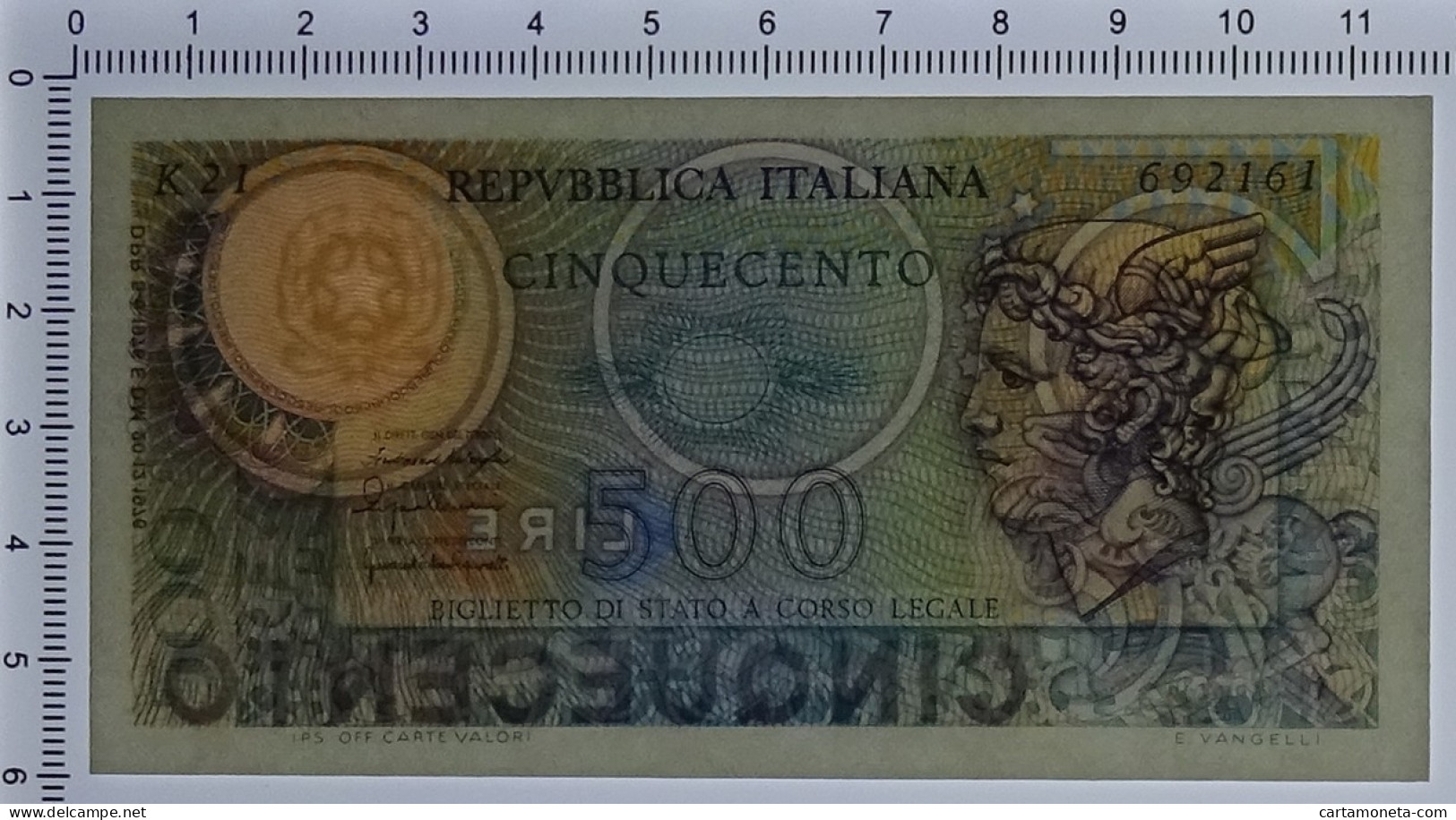 500 LIRE BIGLIETTO DI STATO MERCURIO 20/12/1976 FDS - Other & Unclassified