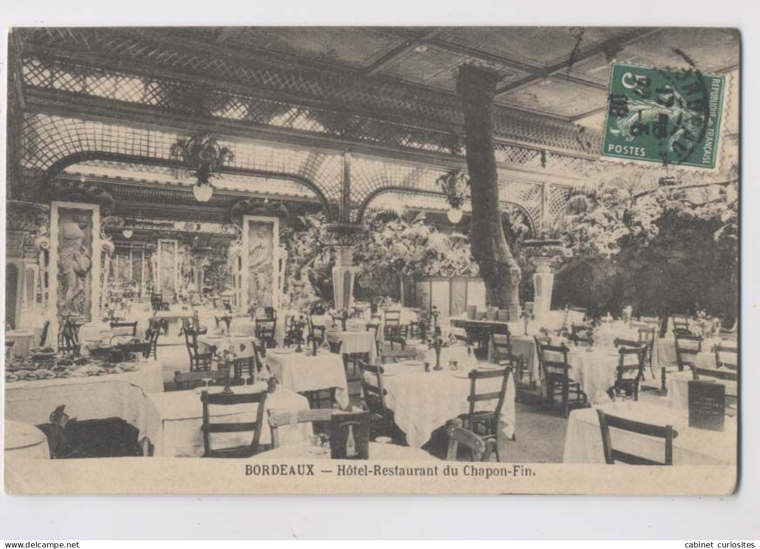 BORDEAUX - 1908 - HOTEL RESTAURANT Du Chapon Fin -  Sous La Verrière - Beau Plan - Ristoranti