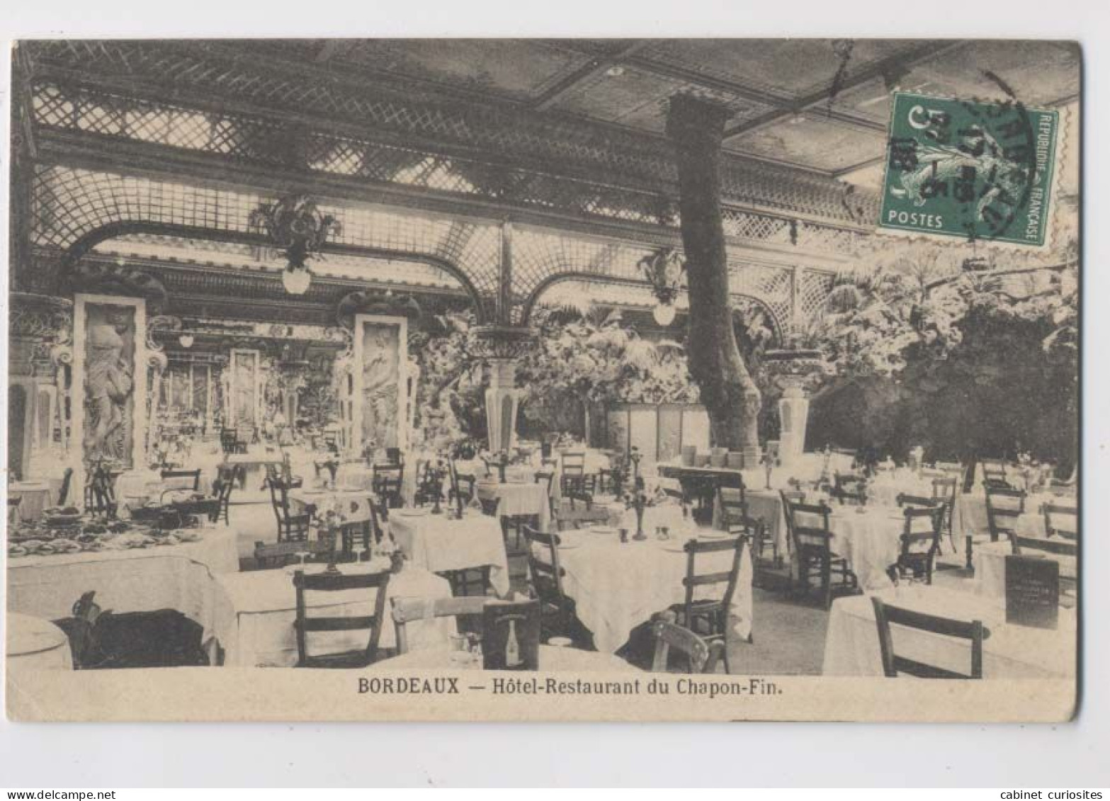 BORDEAUX - 1908 - HOTEL RESTAURANT Du Chapon Fin -  Sous La Verrière - Beau Plan - Restaurants