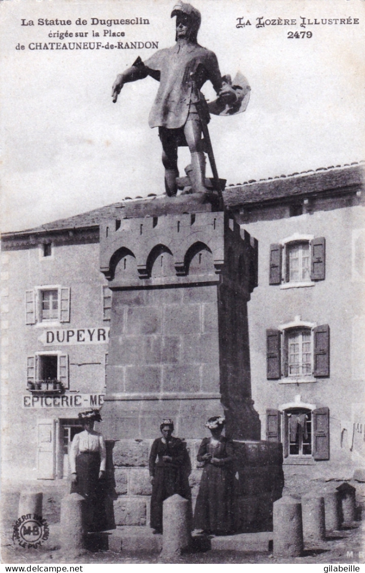 48 - Lozere - CHATEAUNEUF De RANDON - Statue De Duguesclin - Animée - Chateauneuf De Randon