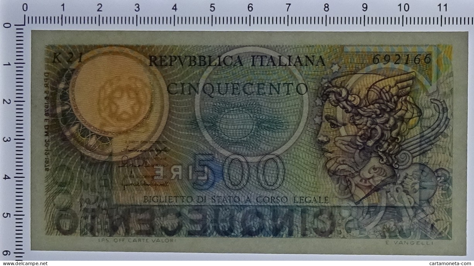 500 LIRE BIGLIETTO DI STATO MERCURIO 20/12/1976 FDS - Andere & Zonder Classificatie