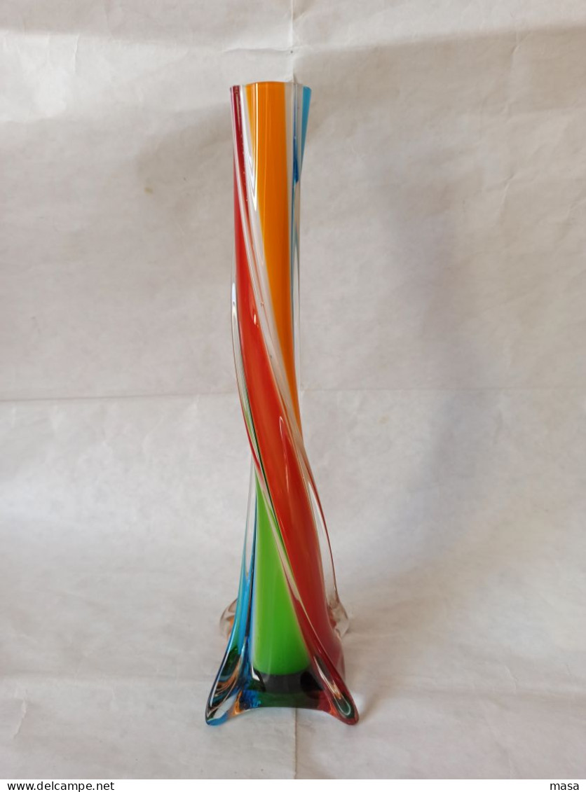 Vaso Multicolore Torchon Vetro Di Murano - Vasi