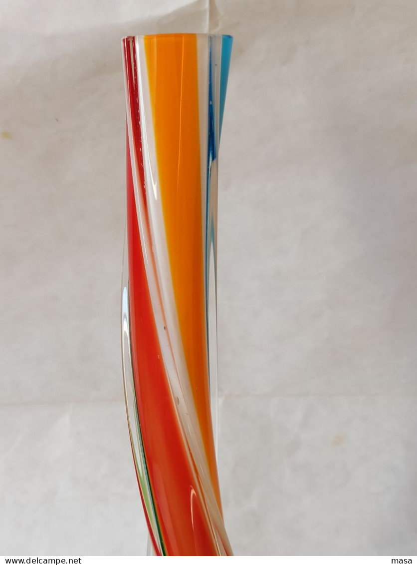 Vaso Multicolore Torchon Vetro Di Murano - Vases